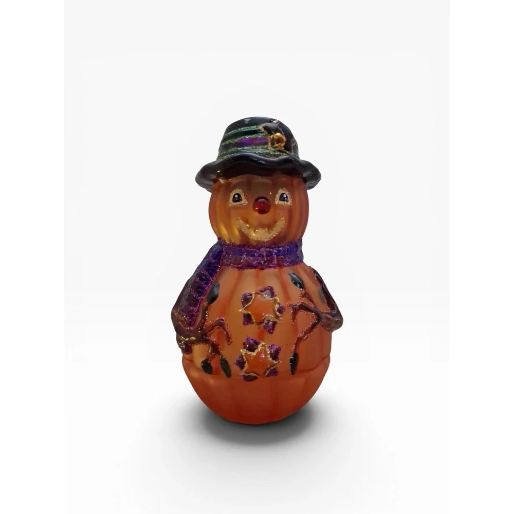 Pumpkin Fairy Lamp Candle Light  2-Piece Set Halloween Fall Glass 6.5